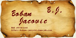 Boban Jačović vizit kartica